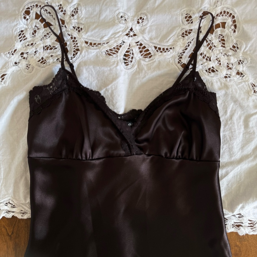 VTG Rampage Brown Whimsy Satin Camisole - Picture 2 of 4